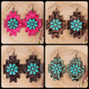 Western Earrings With Turquoise Concho - Lil Monkey Boutique