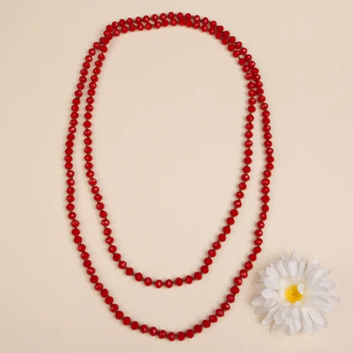 RED BEADED NECKLACE - Lil Monkey Boutique