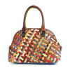 Genuine Leather Woven Satchel Handbag - Lil Monkey Boutique