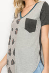 Animal and Solid Fabric Block Plus Size top