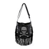 Skull Design Fringed Rhinestone Shoulder Bag - Lil Monkey Boutique