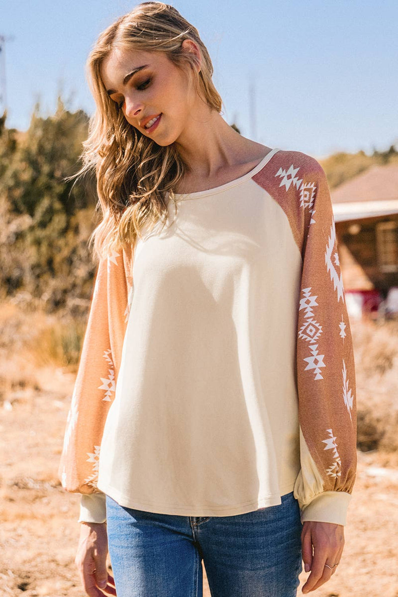 Western Patch Long Sleeve Top