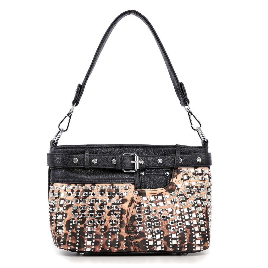 Belted Rhinestone Shoulder Bag - Lil Monkey Boutique