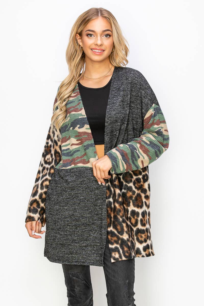 Solid, Camouflage and Animal Cardigan