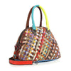 Genuine Leather Woven Satchel Handbag - Lil Monkey Boutique