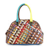 Genuine Leather Woven Satchel Handbag - Lil Monkey Boutique