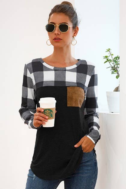 Cozy Chic Plaid Patchwork Top