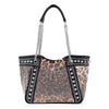 Chain and Rhinestone Studded Leopard Print Handbag - Lil Monkey Boutique