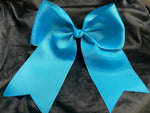 SOLID COLOR CHEER BOWS WITH TAILS (ROUGHLY 8") - Lil Monkey Boutique