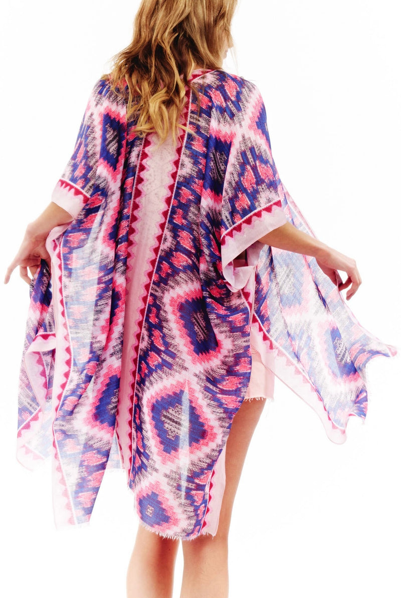 Geometric Pattern Southwestern Translucent Kimono - Lil Monkey Boutique