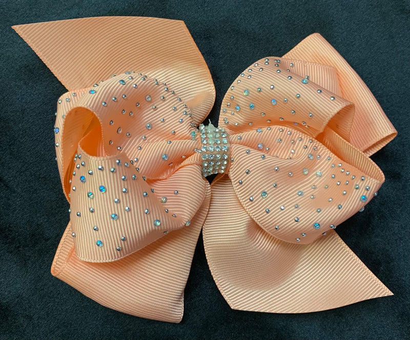 BLING CENTER GEM BOWS (roughly 6in) - Lil Monkey Boutique