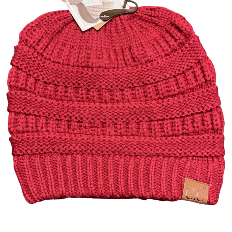 SOLID COLOR MESSY BUN BEANIE IN 13 COLORS - Lil Monkey Boutique
