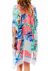 Translucent Tropical Palm Leaves Women's Cover Up Kimono - Lil Monkey Boutique