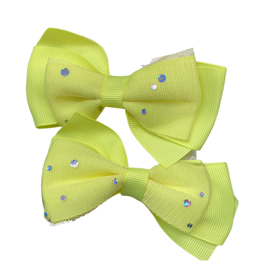 NEON BOWS WITH BLING - Lil Monkey Boutique