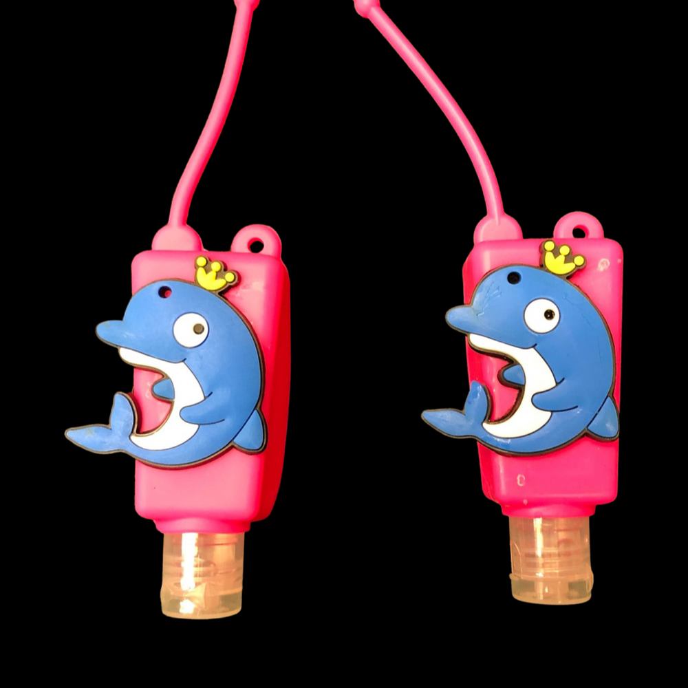 BLUE DOLPHIN ON PINK HOLDER