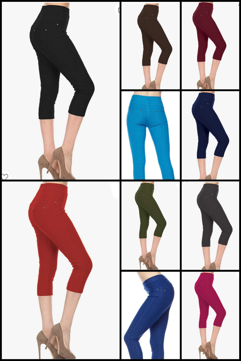 VERY COMFORTABLE CAPRI LENGTH JEGGINGS - Lil Monkey Boutique