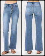 JUDY BLUE MID RISE VINTAGE BUTTON FLY BOOTCUT JEANS - Lil Monkey Boutique