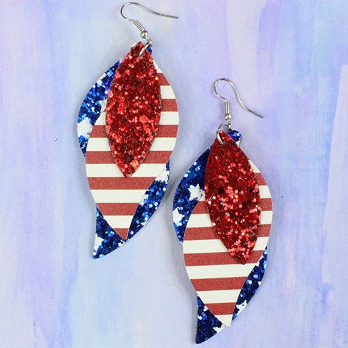Glitter and Stars 3 Layered Earrings - Lil Monkey Boutique
