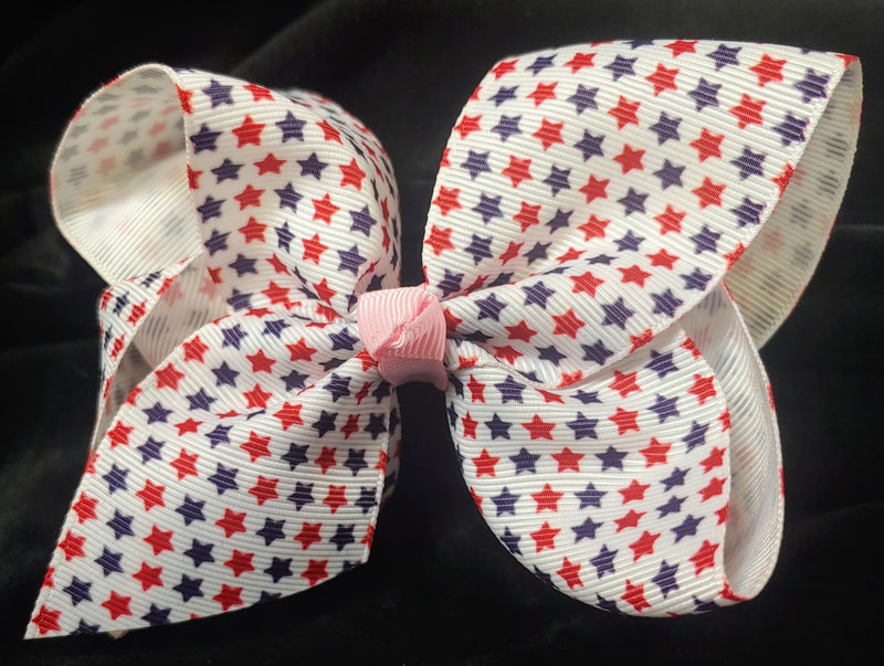 PATRIOTIC BOWS (roughly 5in) - Lil Monkey Boutique