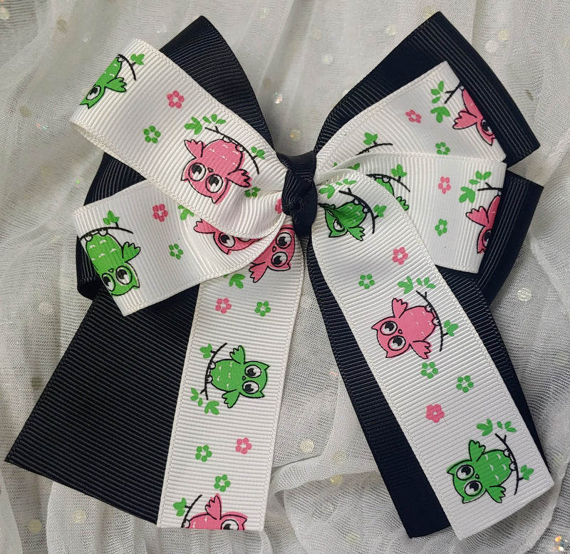 OWL BOWS WITH TAILS (roughly 6”) - Lil Monkey Boutique