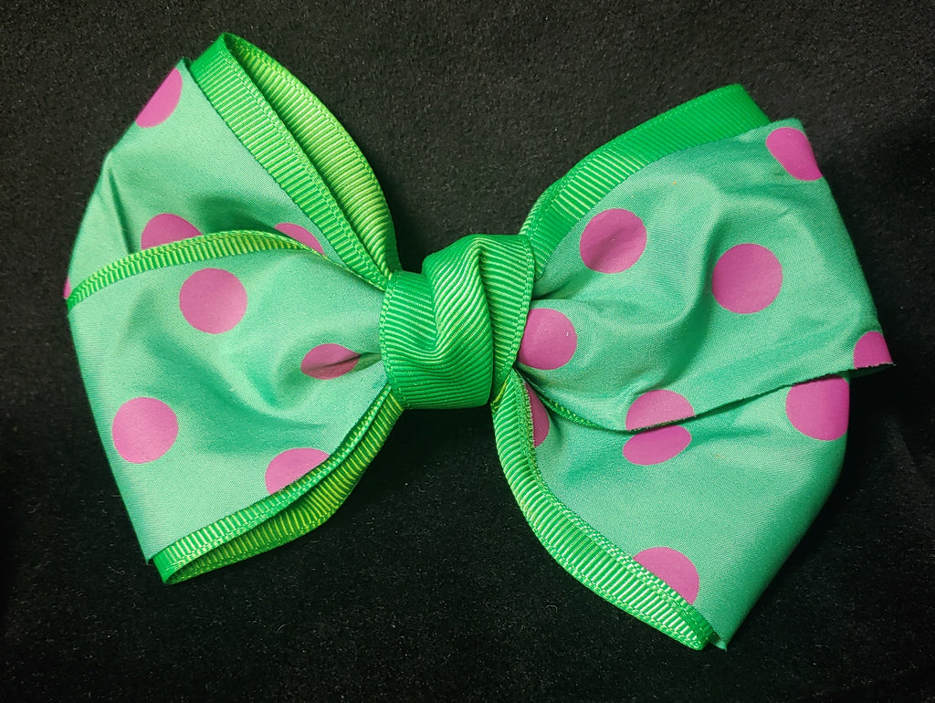 POLKA DOT BOW (roughly 4.5”) - Lil Monkey Boutique