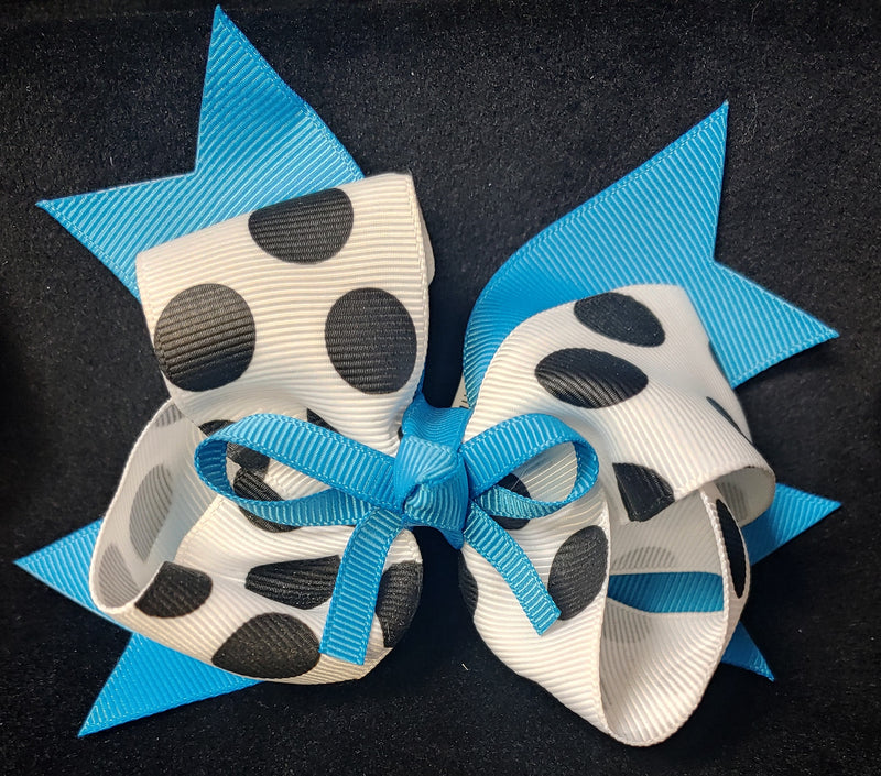 POLKA DOT BOW (roughly 5in) - Lil Monkey Boutique