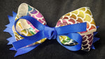 TRIPLE LAYER RAINBOW SCALE BOWS (roughly 6in) - Lil Monkey Boutique