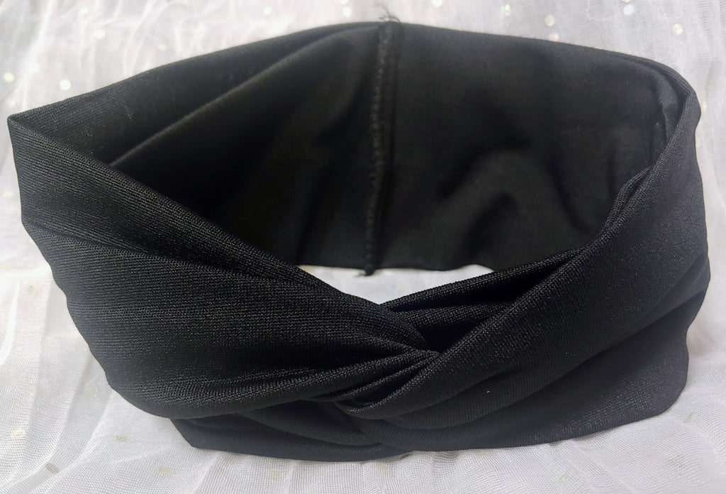 BLACK KNOTTED DOUBLE LAYER HEADBAND - Lil Monkey Boutique
