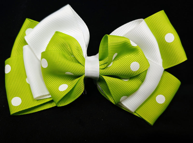 TRIPLE STACK POLKA DOT BOWS (roughly 5in) - Lil Monkey Boutique