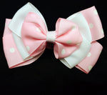 TRIPLE STACK POLKA DOT BOWS (roughly 5in) - Lil Monkey Boutique