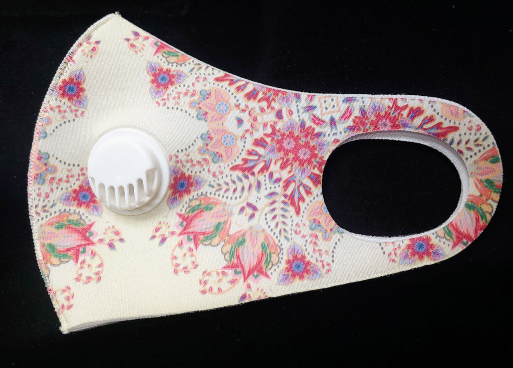 FLORAL THICKER POLY MASK WITH FILTER - Lil Monkey Boutique