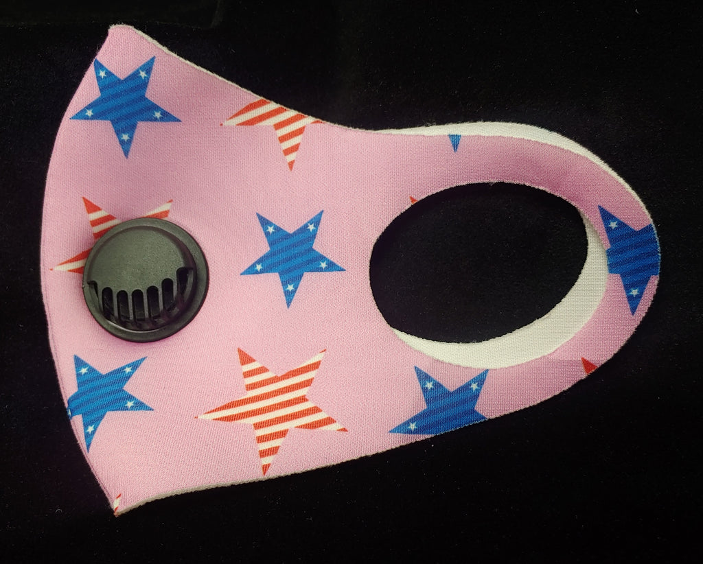 PATRIOTIC STAR THICKER POLY MASK WITH FILTER - Lil Monkey Boutique