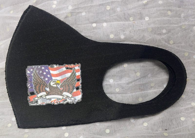 AMERICAN FLAG SKULL OR EAGLE THEME THICKER POLY MASKS - Lil Monkey Boutique