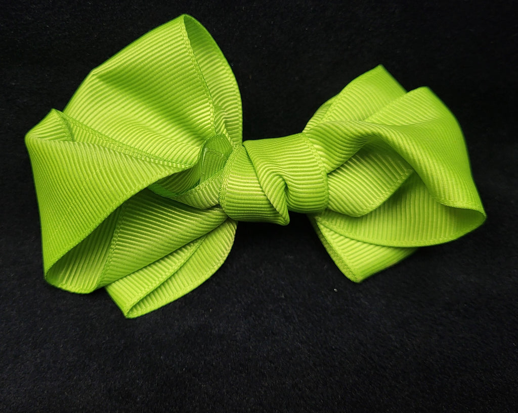 SOLID COLOR GREEN BOW ( 4" ROUGHLY) - Lil Monkey Boutique
