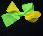 TWO TONE NEON COLOR  BOWS ( 4" ROUGHLY) - Lil Monkey Boutique