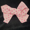 LAYERED BOW WITH POLKA DOTS (Roughly 4” in length) - Lil Monkey Boutique