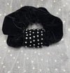VELVET SCRUNCHIES WITH BLING - Lil Monkey Boutique