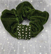 VELVET SCRUNCHIES WITH BLING - Lil Monkey Boutique