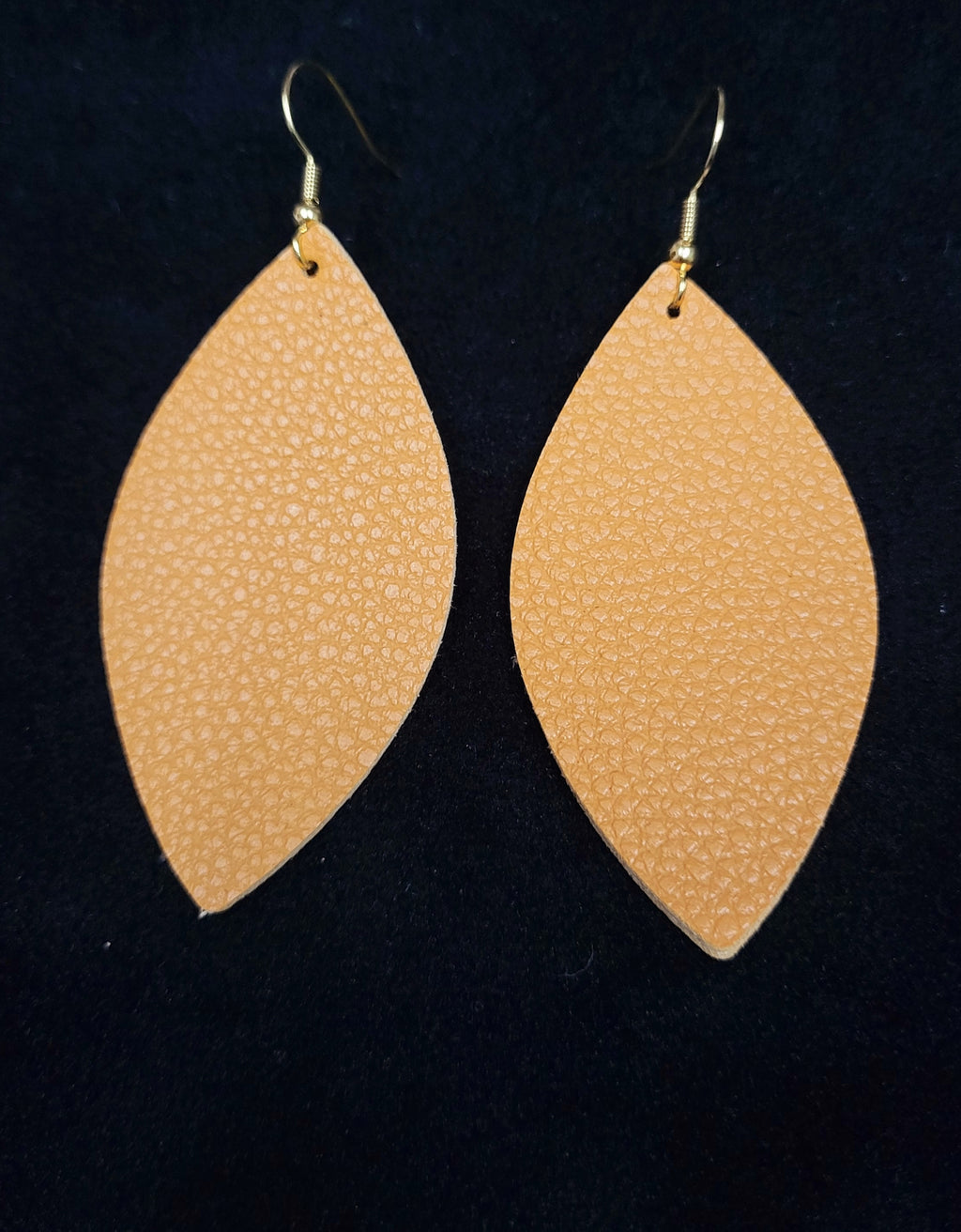 LIGHTWEIGHT SOLID BROWN OVAL LEATHER EARRINGS - Lil Monkey Boutique