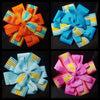 MULTI COLOR FLORAL SHAPED BOWS (roughly 4in) - Lil Monkey Boutique