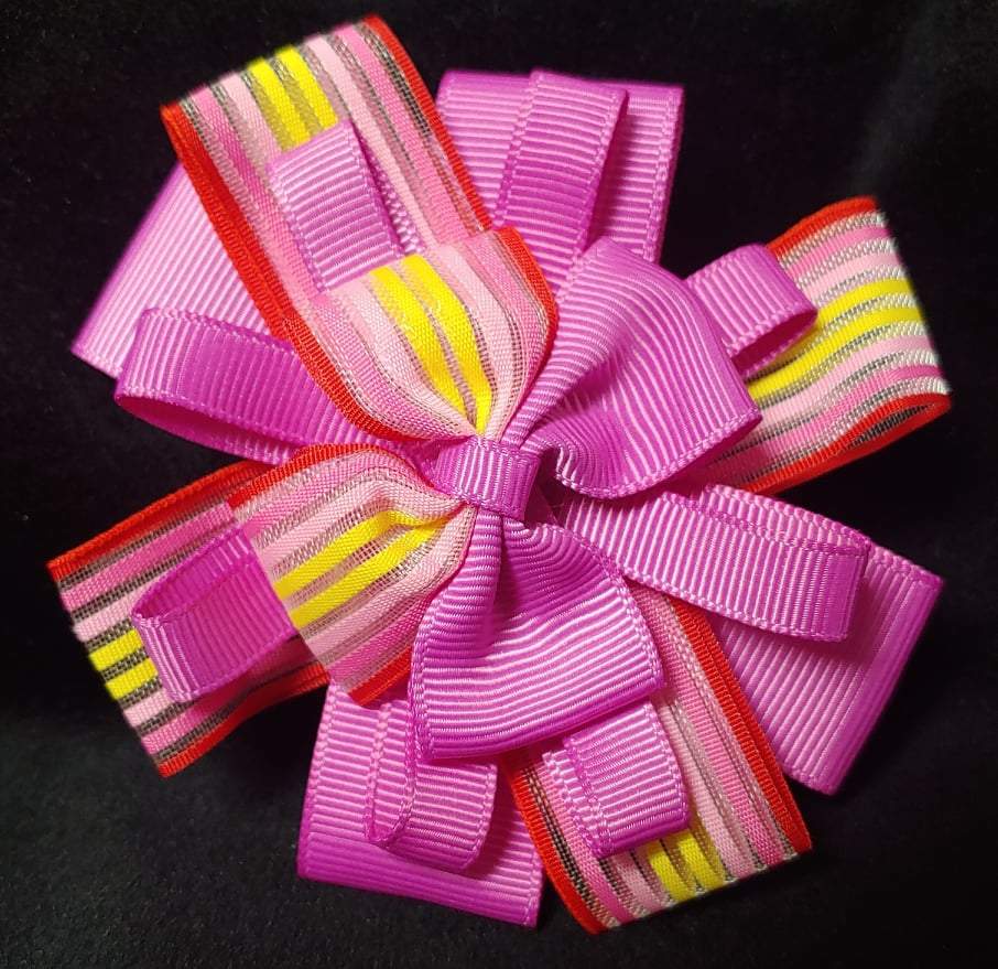 Multi Colored Bow Pattern MULTI COLOR FLORAL SHAPED BOWS (roughly 4in) | Lil Monkey Boutique