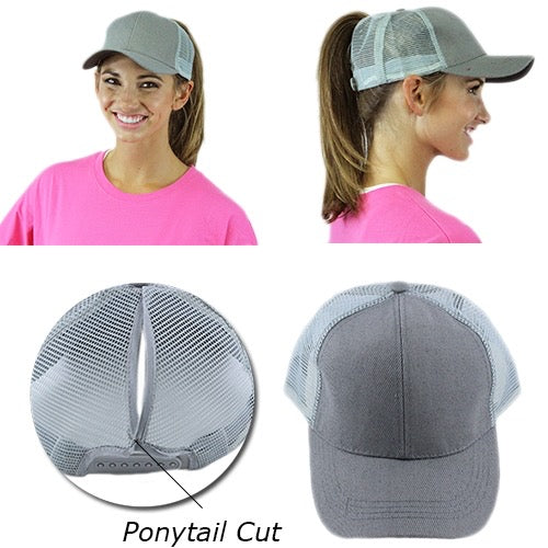SOLID COLOR PONY HATS IN VARIOUS COLORS - Lil Monkey Boutique