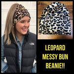 MESSY BUN BEANIE (CAN ALSO BE WORN AS A HEADBAND) - Lil Monkey Boutique