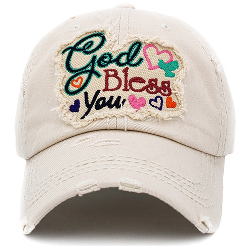 God Bless You Baseball Hat - Lil Monkey Boutique