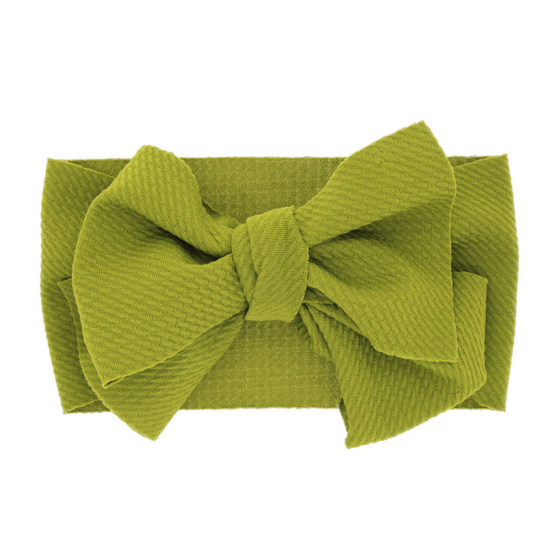 SOLID COLOR ELASTIC STRETCH NYLON FABRIC INFANT OR TODDLER BOW HEADBANDS - Lil Monkey Boutique