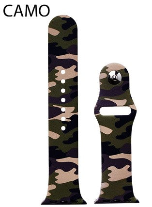 CAMO SILICONE APPLE WATCH BANDS STRAP WIDTH 38-40mm - Lil Monkey Boutique