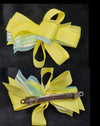 RIBBON BARRETTE BOW WITH SHEER RIBBON  (roughly 2in) - Lil Monkey Boutique
