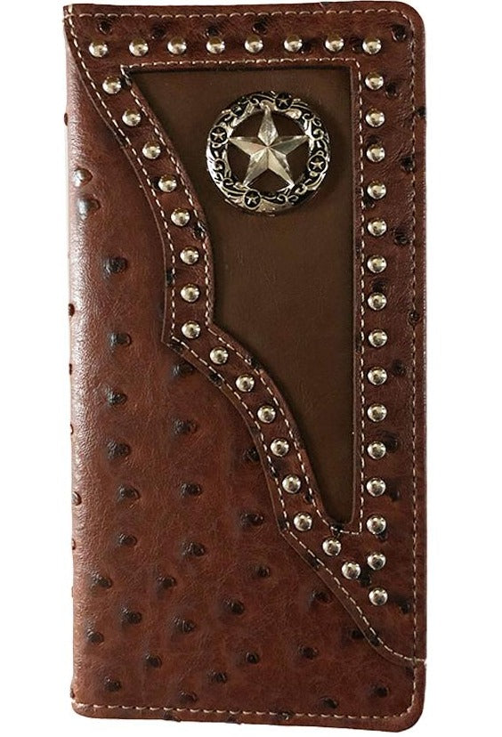 MENS WESTERN WALLET WITH STAR CONCHO OR UNISEX CHECK BOOK WALLET - Lil Monkey Boutique