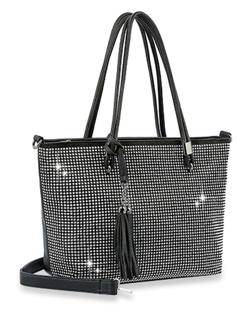 Beautiful Dazzling Rhinestone Handbag With Tassel - Lil Monkey Boutique