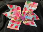 CHERRIES PINEAPPLE STRAWBERRY GRAPES WATERMELON OR ORANGE CENTER BOWS (ROUGHLY 7") - Lil Monkey Boutique